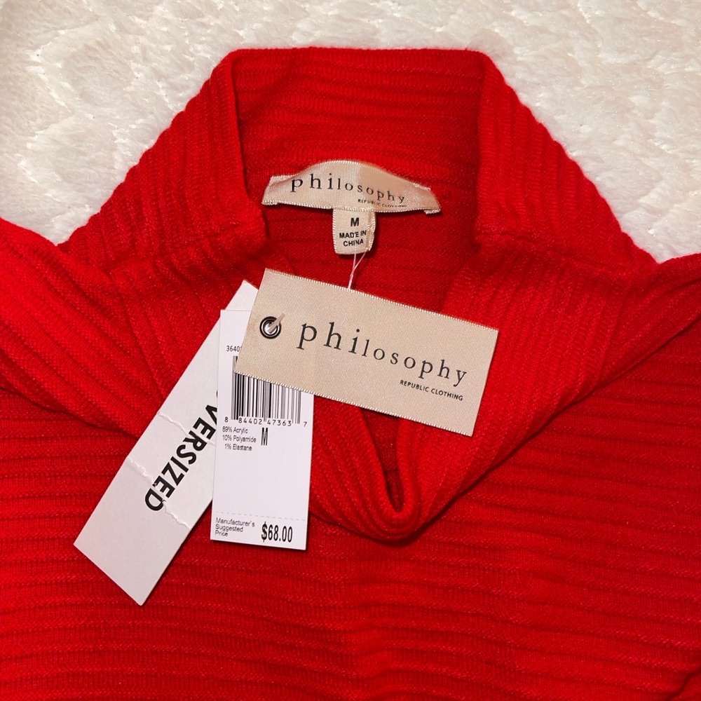 Philosophy oversized red sweater M *brand new*